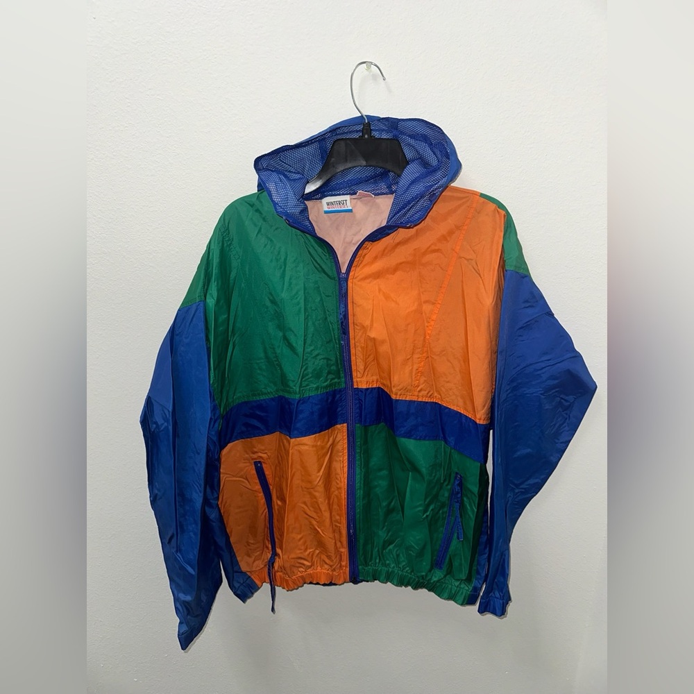 Multicolored Vintage Wind Breaker - Size Large